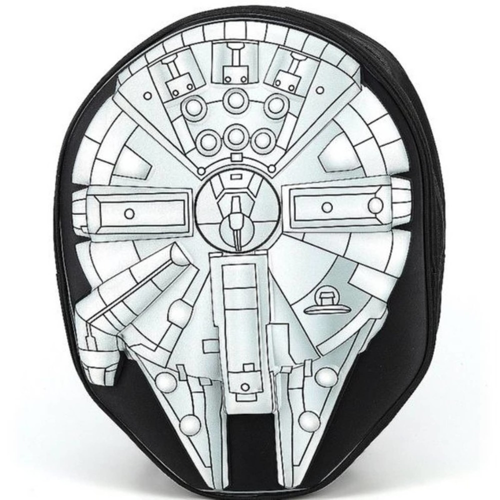 Star Wars Loungefly MILLENIUM FALCON 3D Full Size Backpack Black Inside Pocket